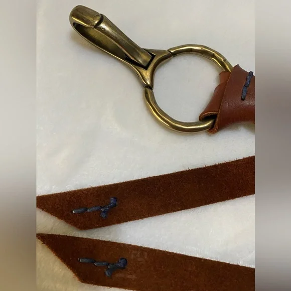 49 Square Mile,Brown Leather belt with Brass Clip